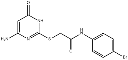 2-[(4-amino-6-hydroxypyrimidin-2-yl)sulfanyl]-N-(4-bromophenyl)acetamide Struktur