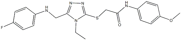 2-({4-ethyl-5-[(4-fluoroanilino)methyl]-4H-1,2,4-triazol-3-yl}sulfanyl)-N-(4-methoxyphenyl)acetamide Struktur