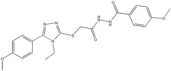 2-{[4-ethyl-5-(4-methoxyphenyl)-4H-1,2,4-triazol-3-yl]sulfanyl}-N'-(4-methoxybenzoyl)acetohydrazide Struktur