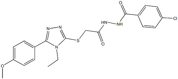 N'-(4-chlorobenzoyl)-2-{[4-ethyl-5-(4-methoxyphenyl)-4H-1,2,4-triazol-3-yl]sulfanyl}acetohydrazide Struktur