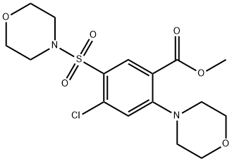 methyl 4-chloro-2-(4-morpholinyl)-5-(4-morpholinylsulfonyl)benzoate Struktur