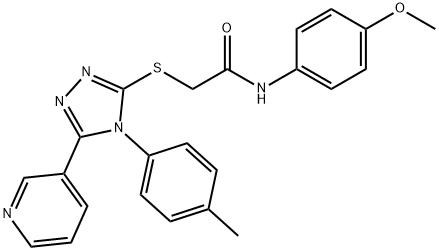 N-[4-(methyloxy)phenyl]-2-{[4-(4-methylphenyl)-5-pyridin-3-yl-4H-1,2,4-triazol-3-yl]sulfanyl}acetamide Struktur