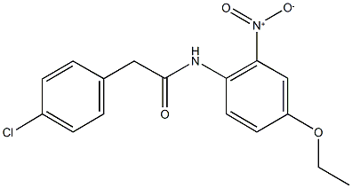 2-(4-chlorophenyl)-N-{4-ethoxy-2-nitrophenyl}acetamide Struktur