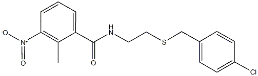 N-{2-[(4-chlorobenzyl)sulfanyl]ethyl}-3-nitro-2-methylbenzamide Struktur