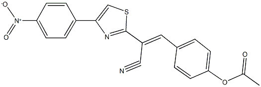 4-[2-cyano-2-(4-{4-nitrophenyl}-1,3-thiazol-2-yl)vinyl]phenyl acetate Struktur