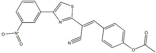 4-[2-cyano-2-(4-{3-nitrophenyl}-1,3-thiazol-2-yl)vinyl]phenyl acetate Struktur