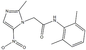 N-(2,6-dimethylphenyl)-2-{5-nitro-2-methyl-1H-imidazol-1-yl}acetamide Struktur