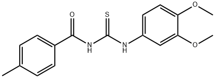 N-(3,4-dimethoxyphenyl)-N'-(4-methylbenzoyl)thiourea Struktur