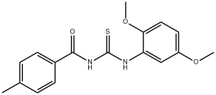 N-(2,5-dimethoxyphenyl)-N'-(4-methylbenzoyl)thiourea Struktur