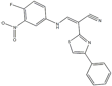 3-{4-fluoro-3-nitroanilino}-2-(4-phenyl-1,3-thiazol-2-yl)acrylonitrile Struktur