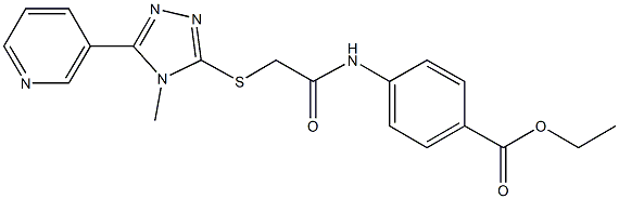 ethyl 4-[({[4-methyl-5-(3-pyridinyl)-4H-1,2,4-triazol-3-yl]sulfanyl}acetyl)amino]benzoate Struktur