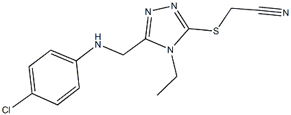 [(5-{[(4-chlorophenyl)amino]methyl}-4-ethyl-4H-1,2,4-triazol-3-yl)sulfanyl]acetonitrile Struktur