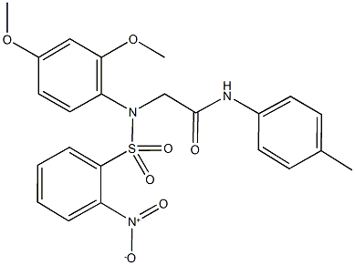 2-[[2,4-bis(methyloxy)phenyl]({2-nitrophenyl}sulfonyl)amino]-N-(4-methylphenyl)acetamide Struktur