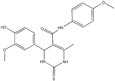 4-(4-hydroxy-3-methoxyphenyl)-N-(4-methoxyphenyl)-6-methyl-2-thioxo-1,2,3,4-tetrahydropyrimidine-5-carboxamide Struktur