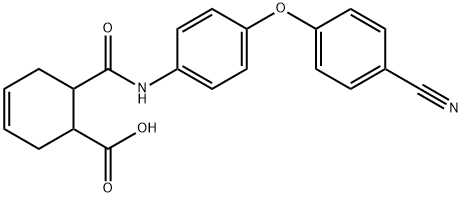 6-{[4-(4-cyanophenoxy)anilino]carbonyl}-3-cyclohexene-1-carboxylic acid Struktur