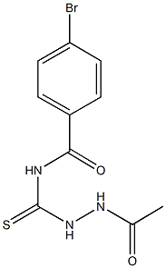 N-[(2-acetylhydrazino)carbothioyl]-4-bromobenzamide Struktur