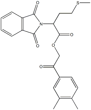 2-(3,4-dimethylphenyl)-2-oxoethyl 2-(1,3-dioxo-1,3-dihydro-2H-isoindol-2-yl)-4-(methylsulfanyl)butanoate Struktur