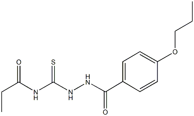 N-{[2-(4-propoxybenzoyl)hydrazino]carbothioyl}propanamide Struktur