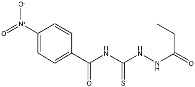 4-nitro-N-[(2-propionylhydrazino)carbothioyl]benzamide Struktur