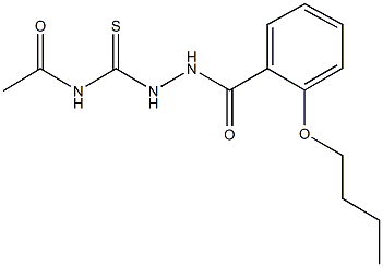 N-{[2-(2-butoxybenzoyl)hydrazino]carbothioyl}acetamide Struktur