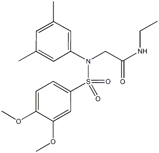 2-{[(3,4-dimethoxyphenyl)sulfonyl]-3,5-dimethylanilino}-N-ethylacetamide Struktur