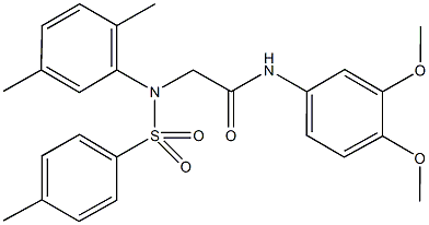 N-(3,4-dimethoxyphenyl)-2-{2,5-dimethyl[(4-methylphenyl)sulfonyl]anilino}acetamide Struktur