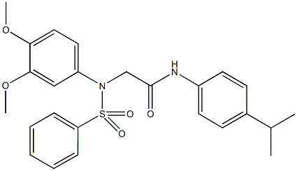 2-[3,4-dimethoxy(phenylsulfonyl)anilino]-N-(4-isopropylphenyl)acetamide Struktur