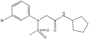 2-[3-bromo(methylsulfonyl)anilino]-N-cyclopentylacetamide Struktur