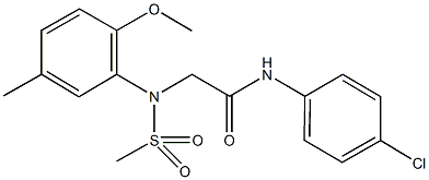 N-(4-chlorophenyl)-2-[2-methoxy-5-methyl(methylsulfonyl)anilino]acetamide Struktur