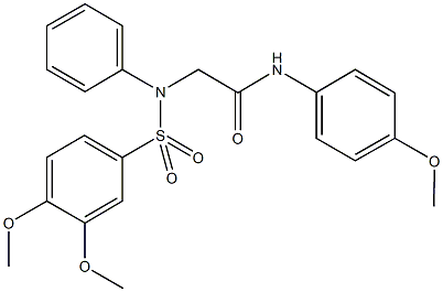 2-[3,4-dimethoxy(phenylsulfonyl)anilino]-N-(4-methoxyphenyl)acetamide Struktur