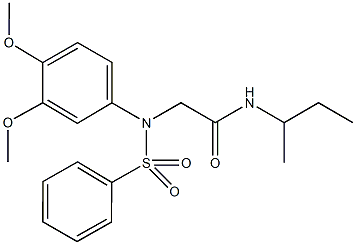 N-(sec-butyl)-2-[3,4-dimethoxy(phenylsulfonyl)anilino]acetamide Struktur