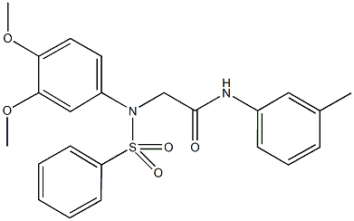 2-[3,4-dimethoxy(phenylsulfonyl)anilino]-N-(3-methylphenyl)acetamide Struktur