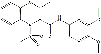 N-(3,4-dimethoxyphenyl)-2-[2-ethoxy(methylsulfonyl)anilino]acetamide Struktur