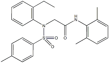 N-(2,6-dimethylphenyl)-2-{2-ethyl[(4-methylphenyl)sulfonyl]anilino}acetamide Struktur