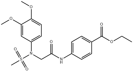 ethyl 4-({[3,4-dimethoxy(methylsulfonyl)anilino]acetyl}amino)benzoate Struktur