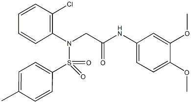 2-{2-chloro[(4-methylphenyl)sulfonyl]anilino}-N-(3,4-dimethoxyphenyl)acetamide Struktur