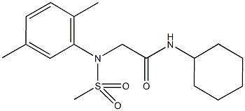 N-cyclohexyl-2-[2,5-dimethyl(methylsulfonyl)anilino]acetamide Struktur