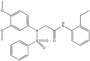 2-[3,4-dimethoxy(phenylsulfonyl)anilino]-N-(2-ethylphenyl)acetamide Struktur