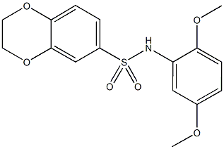 N-(2,5-dimethoxyphenyl)-2,3-dihydro-1,4-benzodioxine-6-sulfonamide Struktur