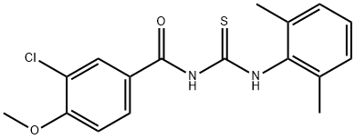 N-(3-chloro-4-methoxybenzoyl)-N'-(2,6-dimethylphenyl)thiourea Struktur