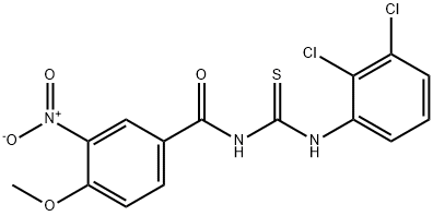 N-(2,3-dichlorophenyl)-N'-{3-nitro-4-methoxybenzoyl}thiourea Struktur