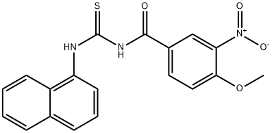 N-{3-nitro-4-methoxybenzoyl}-N'-(1-naphthyl)thiourea Struktur