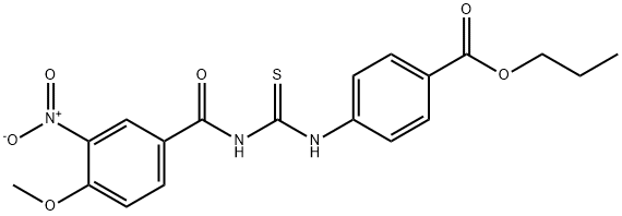 propyl 4-{[({3-nitro-4-methoxybenzoyl}amino)carbothioyl]amino}benzoate Struktur