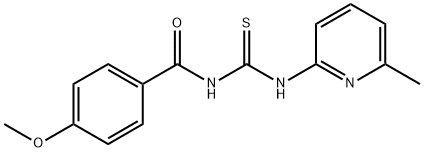 N-(4-methoxybenzoyl)-N'-(6-methyl-2-pyridinyl)thiourea Struktur