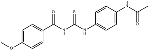 N-[4-({[(4-methoxybenzoyl)amino]carbothioyl}amino)phenyl]acetamide Struktur