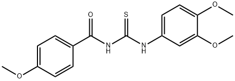 N-(3,4-dimethoxyphenyl)-N'-(4-methoxybenzoyl)thiourea Struktur