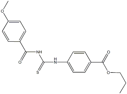 propyl 4-({[(4-methoxybenzoyl)amino]carbothioyl}amino)benzoate Struktur