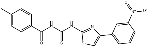 N-(4-{3-nitrophenyl}-1,3-thiazol-2-yl)-N'-(4-methylbenzoyl)thiourea Struktur