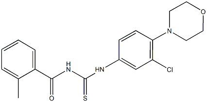 N-[3-chloro-4-(4-morpholinyl)phenyl]-N'-(2-methylbenzoyl)thiourea Struktur