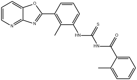 N-(2-methylbenzoyl)-N'-(2-methyl-3-[1,3]oxazolo[4,5-b]pyridin-2-ylphenyl)thiourea Struktur